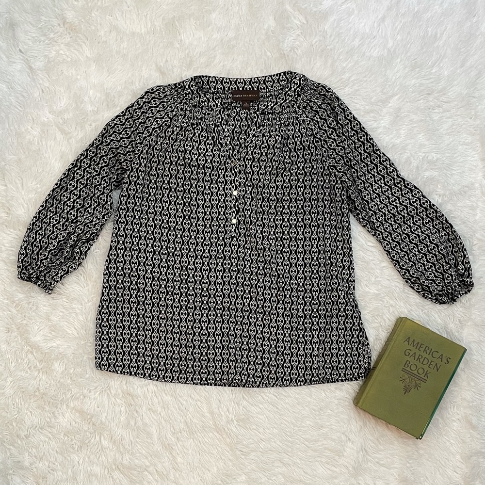 Black and White Patterned Blouse